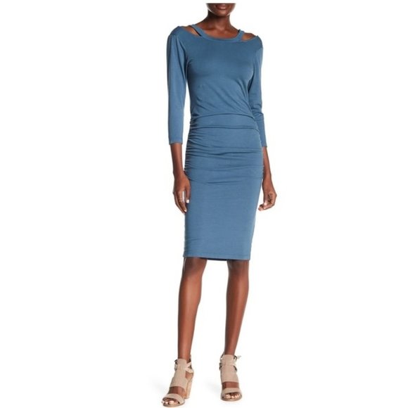 🎁 Michael Stars Strap Back Bodycon Dress - Picture 1 of 6